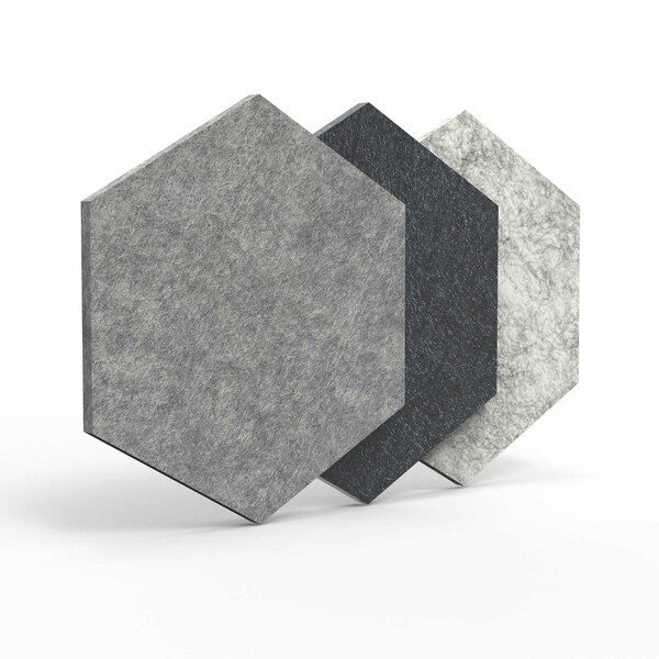 Luxor RECLAIM Stick-On Decorative Acoustic Panels - Ocean Foam Combo 12-Pack - RCLMHEX001