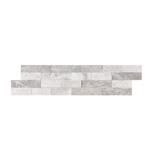 Msi Luna Gray 6 in x 24 in Marble Splitface Stacked Stone Ledger Panel 6PK - ZOR-PNL-0143