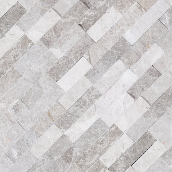 Msi Luna Gray 6 in x 24 in Marble Splitface Stacked Stone Ledger Panel 6PK - ZOR-PNL-0143