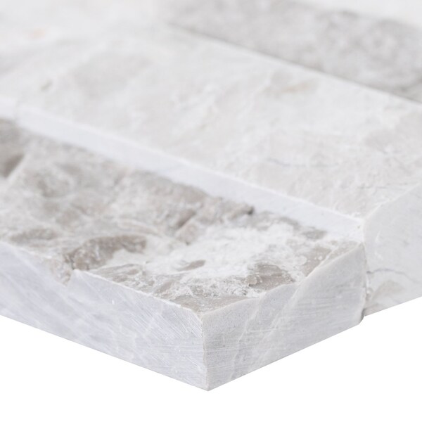 Msi Luna Gray 6 in x 24 in Marble Splitface Stacked Stone Ledger Panel 6PK - ZOR-PNL-0143