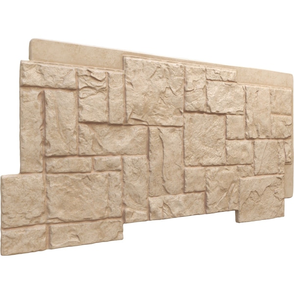 Ekena Millwork Castle Rock Stacked Stone, StoneWall Faux Stone Siding Panel - PNU24X48CROF