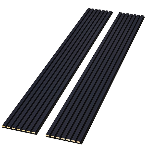 Ejoy Acoustic Slat Wood Wall Panels, 94 in x 12.6 in x 0.8 inch, 2PK - ACPSC06_DARKBLUE