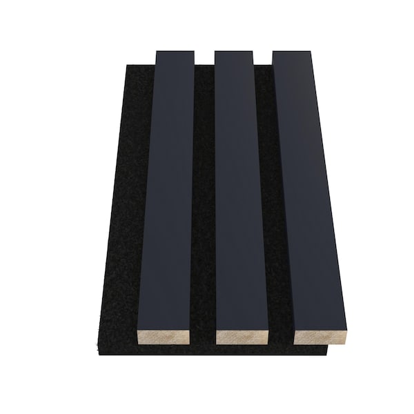 Ejoy Acoustic Slat Wood Wall Panels, 94 in x 12.6 in x 0.8 inch, 2PK - ACPSC06_DARKBLUE