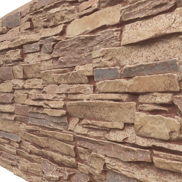 Ekena Millwork Canyon Ridge Stacked Stone, StoneWall Faux Stone Siding Panel - PNU24X48CNFB