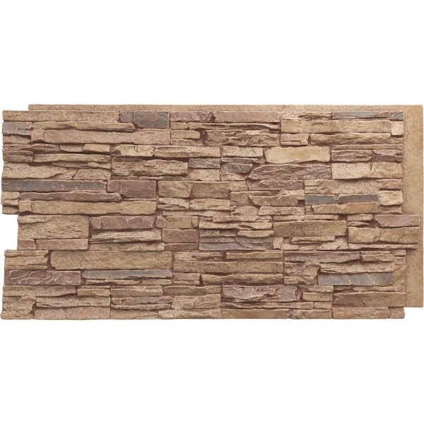 Ekena Millwork Canyon Ridge Stacked Stone, StoneWall Faux Stone Siding Panel - PNU24X48CNFB