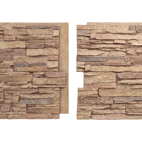 Ekena Millwork Canyon Ridge Stacked Stone, StoneWall Faux Stone Siding Panel - PNU24X48CNFB