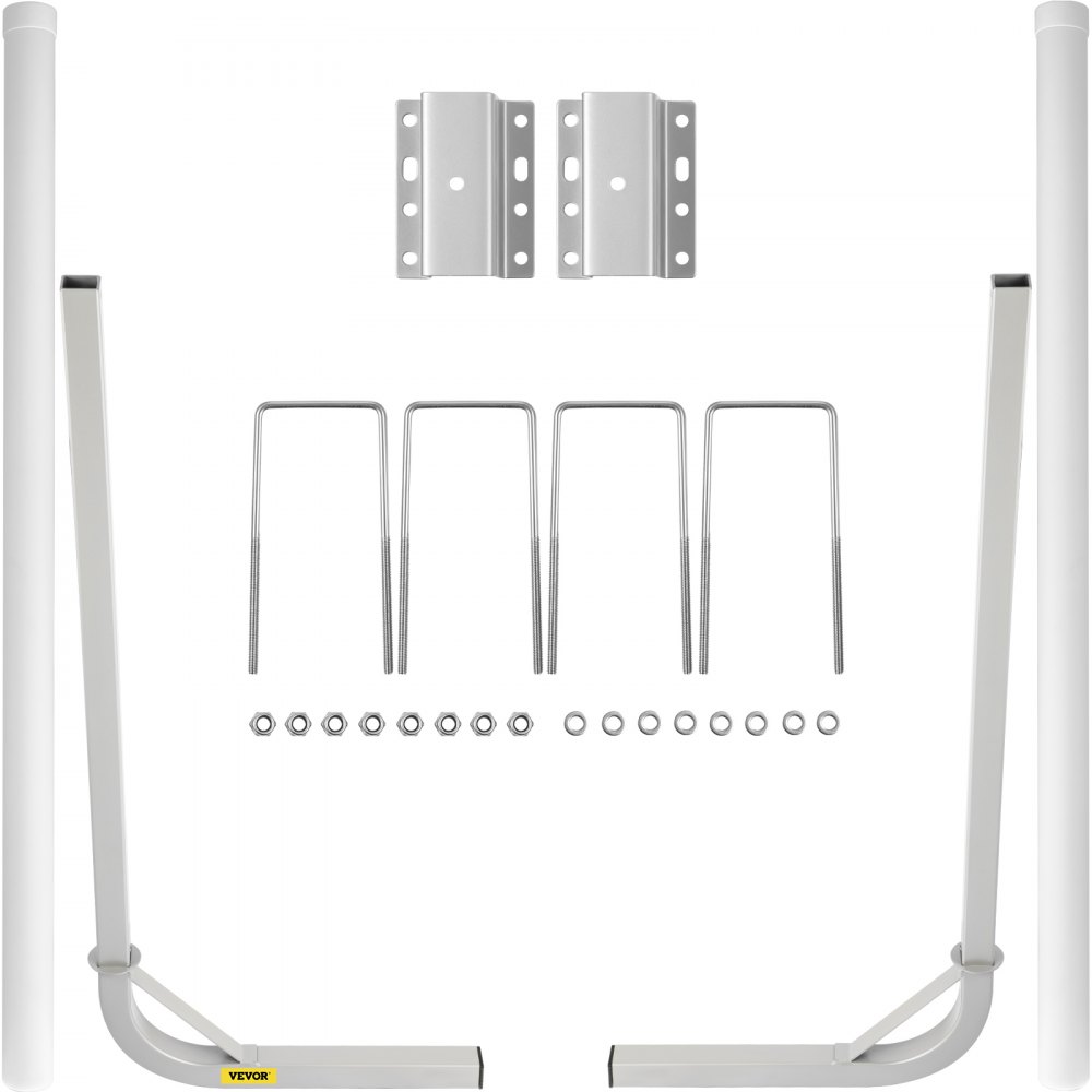 VEVOR Boat Trailer Guide-on, 60", 2PCS Steel Trailer Post Guide ons, w/White PVC Tube Covers, Complete Mounting Accessories Included, for Ski Boat, Fishing Boat or Sailboat Trailer - CTCDGHYL60PVC1WCBV0