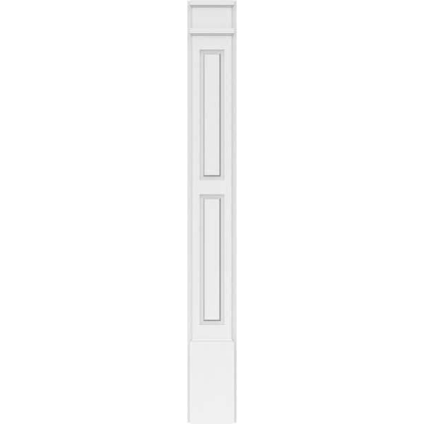 Ekena Millwork Two Equal Raised Panel PVC Pilaster w/Decorative Capital & Base, 7"W x 60"H x 2"P - PILP07X060DRP02-2