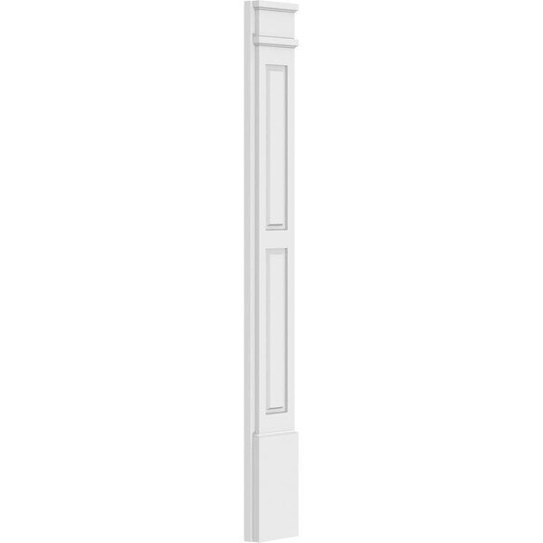 Ekena Millwork Two Equal Raised Panel PVC Pilaster w/Decorative Capital & Base, 7"W x 60"H x 2"P - PILP07X060DRP02-2