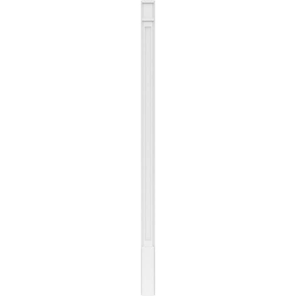 Ekena Millwork Flat Panel PVC Pilaster w/Decorative Capital & Base, 4"W x 82"H x 2"P - PILP04X082FP02-2