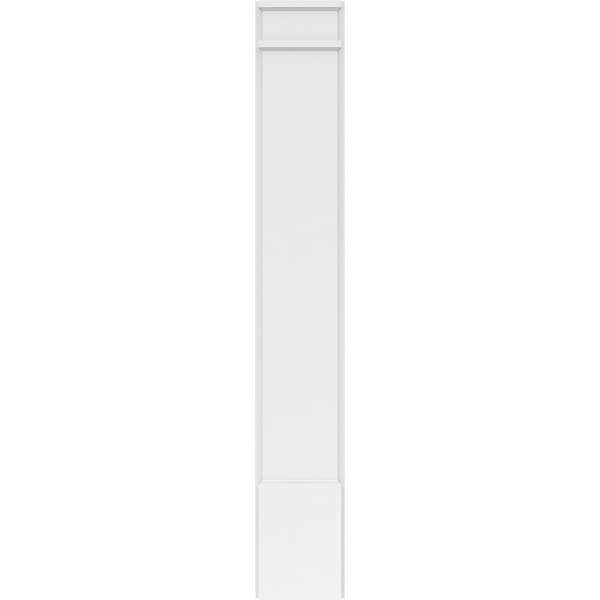 Ekena Millwork Plain PVC Pilaster w/Decorative Capital & Base, 9"W x 60"H x 2"P - PILP09X060SM02-2