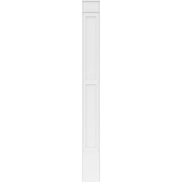 Ekena Millwork Two Equal Flat Panel PVC Pilaster w/Decorative Capital & Base, 10W x 102H x 2P, PR - PILP10X102DFP02-2