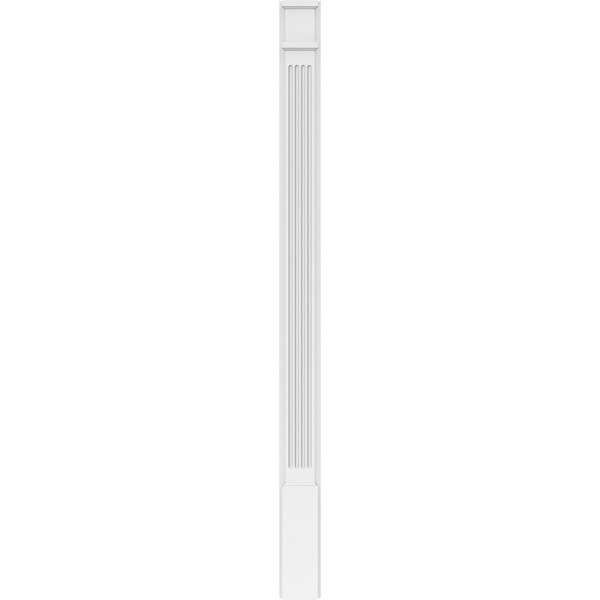 Ekena Millwork Fluted PVC Pilaster w/Decorative Capital & Base, 5"W x 72"H x 2"P - PILP05X072FL02-2