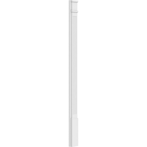 Ekena Millwork Fluted PVC Pilaster w/Decorative Capital & Base, 5"W x 72"H x 2"P - PILP05X072FL02-2