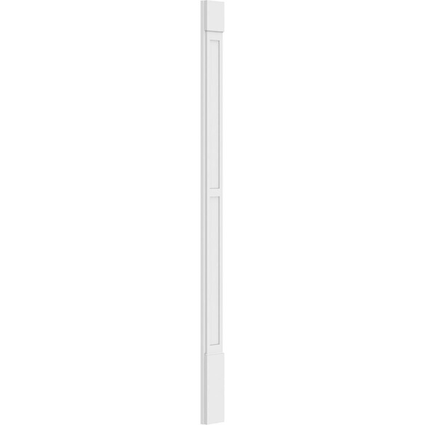 Ekena Millwork Two Equal Flat Panel PVC Pilaster w/Standard Capital & Base, 7"W x 108"H x 2"P - PILP07X108DFP01-2