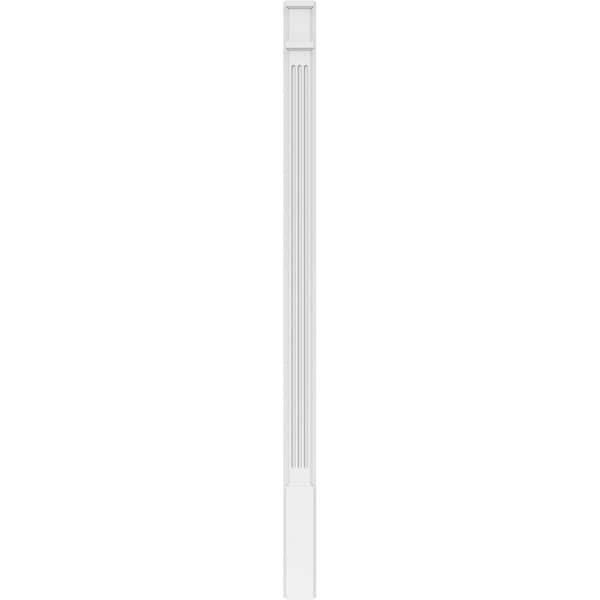 Ekena Millwork Fluted PVC Pilaster w/Decorative Capital & Base, 4"W x 72"H x 2"P - PILP04X072FL02-2
