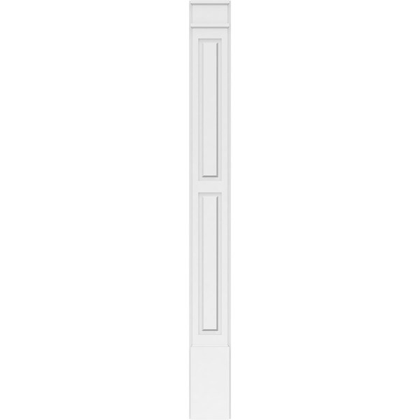 Ekena Millwork Two Equal Raised Panel PVC Pilaster w/Decorative Capital & Base, 9"W x 90"H x 2"P - PILP09X090DRP02-2