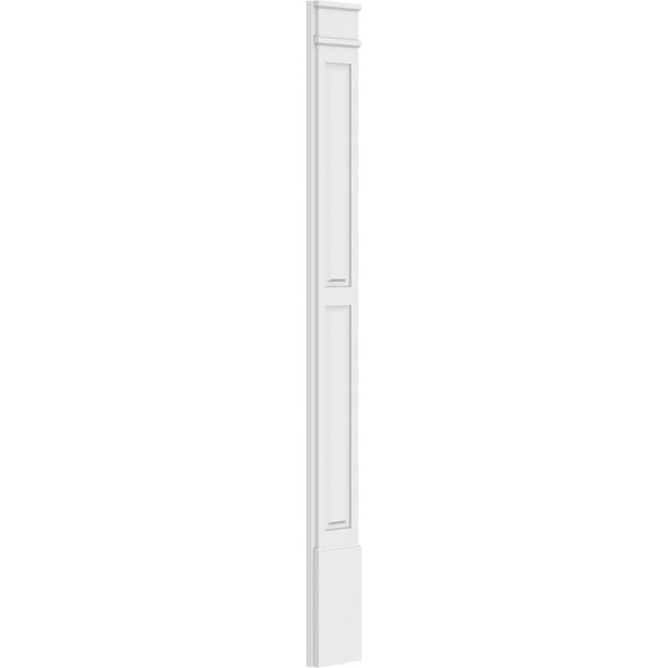 Ekena Millwork Two Equal Raised Panel PVC Pilaster w/Decorative Capital & Base, 9"W x 90"H x 2"P - PILP09X090DRP02-2