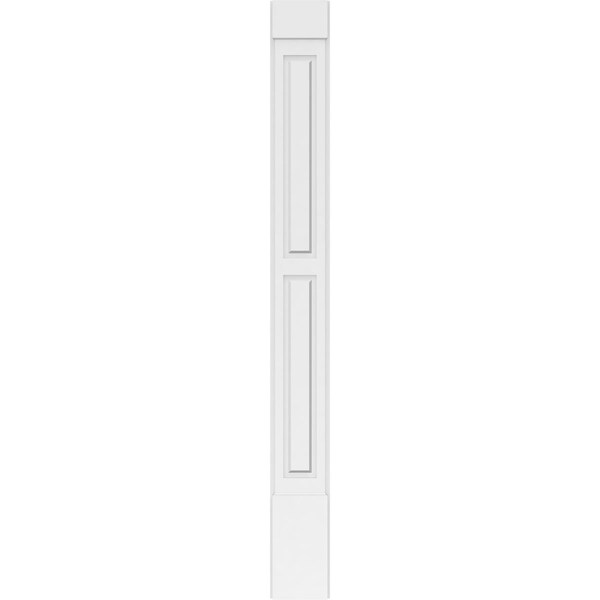 Ekena Millwork Two Equal Raised Panel PVC Pilaster w/Standard Capital & Base, 9"W x 90"H x 2"P - PILP09X090DRP01-2