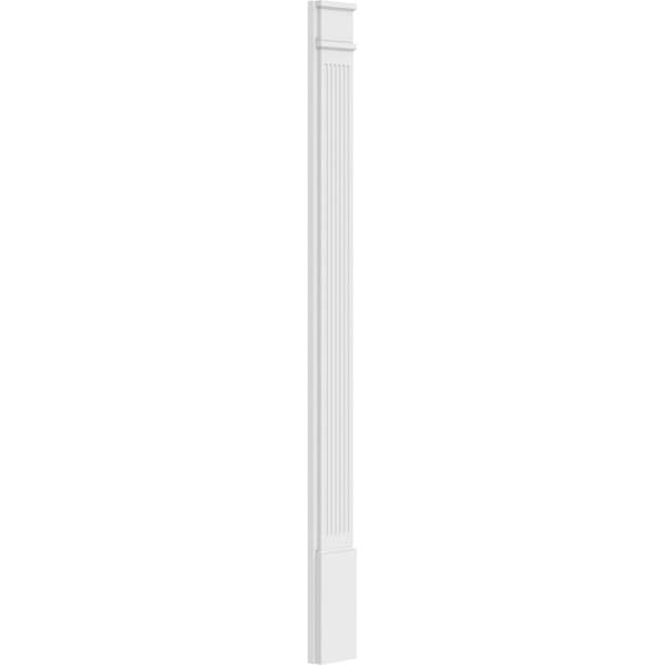 Ekena Millwork Fluted PVC Pilaster w/Decorative Capital & Base, 7"W x 82"H x 2"P - PILP07X082FL02-2