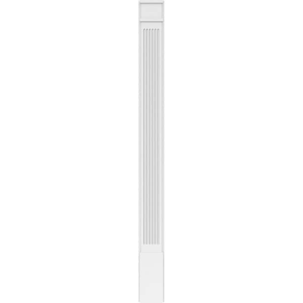 Ekena Millwork Fluted PVC Pilaster w/Decorative Capital & Base, 7"W x 82"H x 2"P - PILP07X082FL02-2