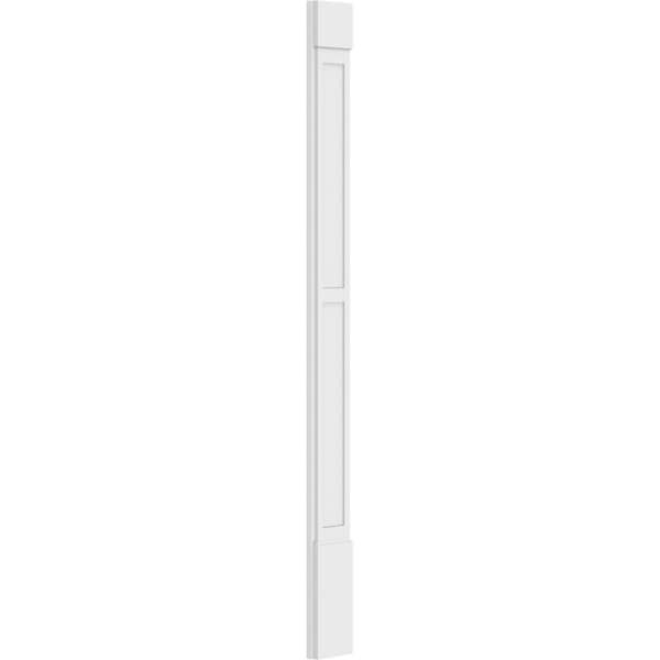 Ekena Millwork Two Equal Flat Panel PVC Pilaster w/Standard Capital & Base, 8"W x 96"H x 2"P - PILP08X096DFP01-2