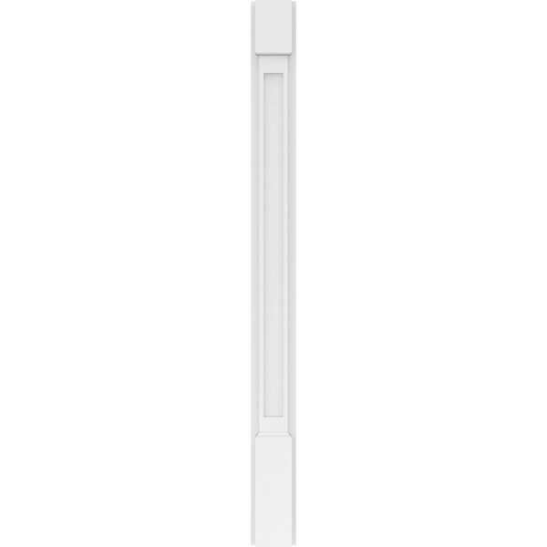 Ekena Millwork Flat Panel PVC Pilaster w/Standard Capital & Base, 4"W x 48"H x 2"P - PILP04X048FP01-2