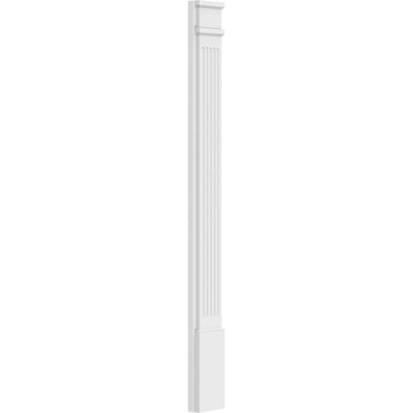 Ekena Millwork Fluted PVC Pilaster w/Decorative Capital & Base, 6"W x 60"H x 2"P - PILP06X060FL02-2