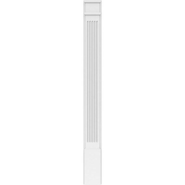 Ekena Millwork Fluted PVC Pilaster w/Decorative Capital & Base, 6"W x 60"H x 2"P - PILP06X060FL02-2