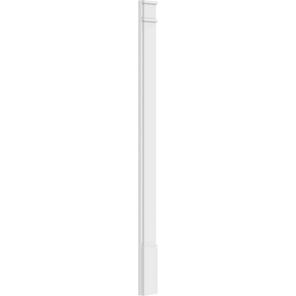 Ekena Millwork Plain PVC Pilaster w/Decorative Capital & Base, 6"W x 82"H x 2"P - PILP06X082SM02-2