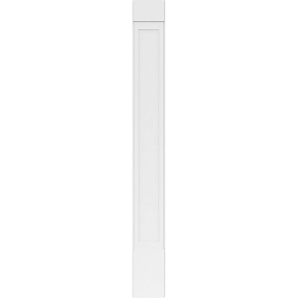 Ekena Millwork Flat Panel PVC Pilaster w/Standard Capital & Base, 12"W x 108"H x 2"P - PILP12X108FP01-2