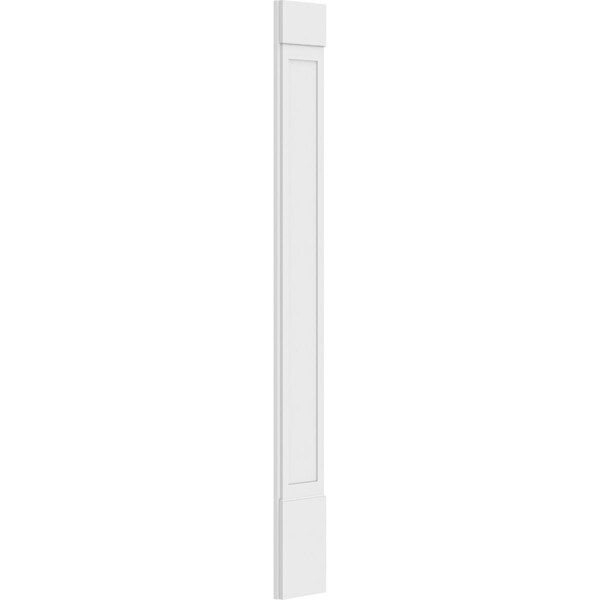 Ekena Millwork Flat Panel PVC Pilaster w/Standard Capital & Base, 12"W x 108"H x 2"P - PILP12X108FP01-2