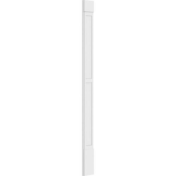 Ekena Millwork Two Equal Flat Panel PVC Pilaster w/Standard Capital & Base, 10W x 120H x 2P, PR - PILP10X120DFP01-2