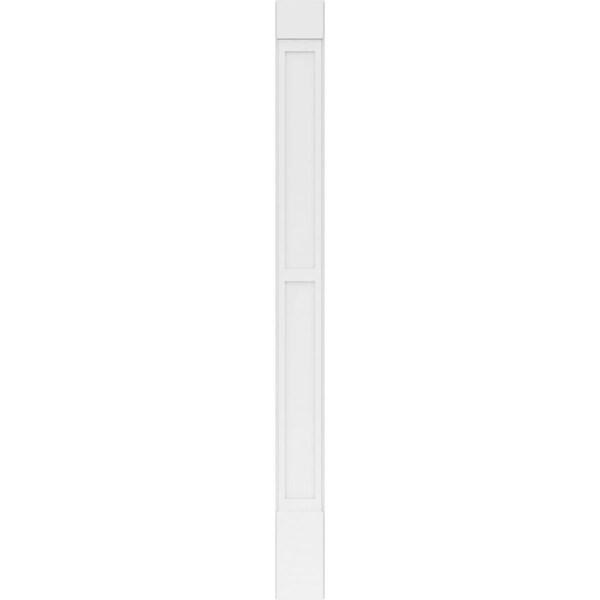 Ekena Millwork Two Equal Flat Panel PVC Pilaster w/Standard Capital & Base, 10W x 120H x 2P, PR - PILP10X120DFP01-2