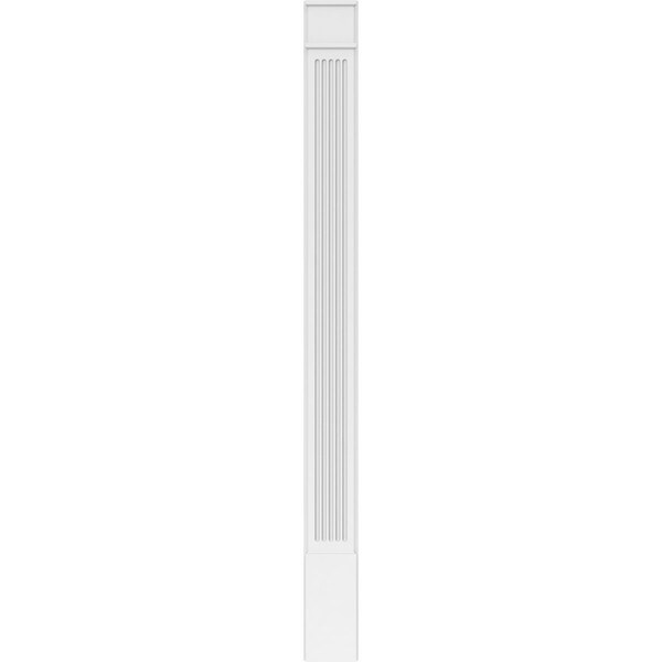 Ekena Millwork Fluted PVC Pilaster w/Decorative Capital & Base, 9"W x 108"H x 2"P - PILP09X108FL02-2