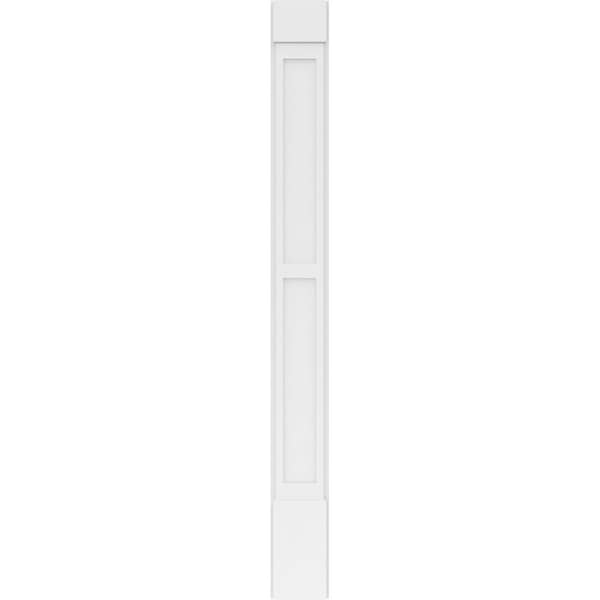 Ekena Millwork Two Equal Flat Panel PVC Pilaster w/Standard Capital & Base, 8"W x 82"H x 2"P - PILP08X082DFP01-2
