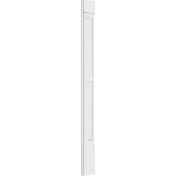 Ekena Millwork Two Equal Flat Panel PVC Pilaster w/Standard Capital & Base, 8"W x 82"H x 2"P - PILP08X082DFP01-2