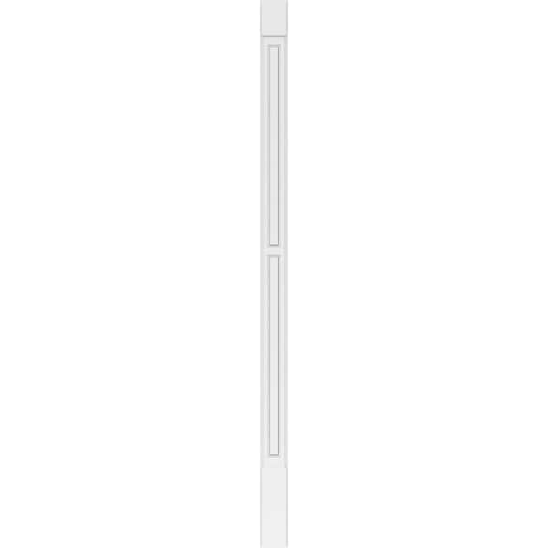 Ekena Millwork Two Equal Raised Panel PVC Pilaster w/Standard Capital & Base, 6"W x 120"H x 2"P - PILP06X120DRP01-2