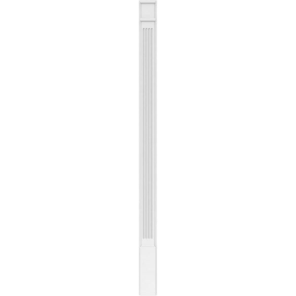 Ekena Millwork Fluted PVC Pilaster w/Decorative Capital & Base, 5"W x 82"H x 2"P - PILP05X082FL02-2