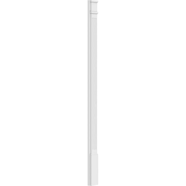 Ekena Millwork Fluted PVC Pilaster w/Decorative Capital & Base, 5"W x 82"H x 2"P - PILP05X082FL02-2