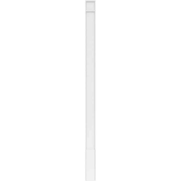 Ekena Millwork Plain PVC Pilaster w/Decorative Capital & Base, 5"W x 90"H x 2"P - PILP05X090SM02-2