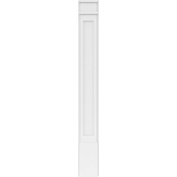 Ekena Millwork Flat Panel PVC Pilaster w/Decorative Capital & Base, 7"W x 60"H x 2"P - PILP07X060FP02-2