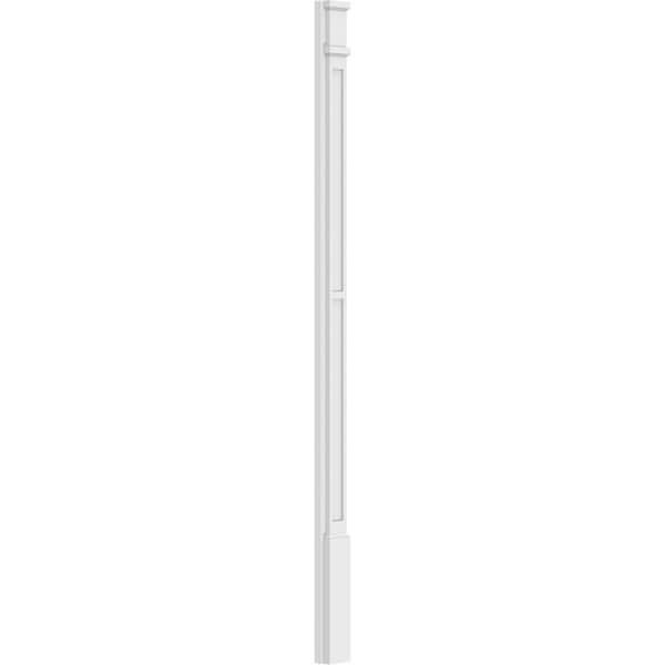 Ekena Millwork Two Equal Flat Panel PVC Pilaster w/Decorative Capital & Base, 4"W x 72"H x 2"P - PILP04X072DFP02-2