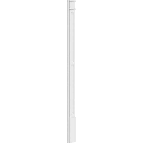 Ekena Millwork Two Equal Flat Panel PVC Pilaster w/Decorative Capital & Base, 6"W x 90"H x 2"P - PILP06X090DFP02-2