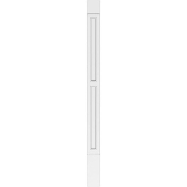 Ekena Millwork Two Equal Raised Panel PVC Pilaster w/Standard Capital & Base, 7"W x 96"H x 2"P - PILP07X096DRP01-2