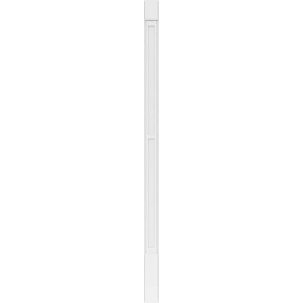 Ekena Millwork Two Equal Flat Panel PVC Pilaster w/Standard Capital & Base, 5"W x 102"H x 2"P - PILP05X102DFP01-2