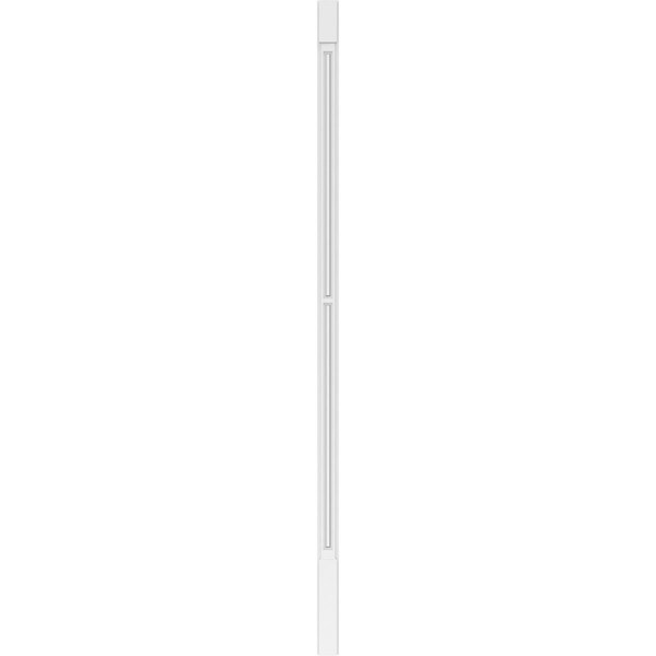 Ekena Millwork Two Equal Raised Panel PVC Pilaster w/Standard Capital & Base, 4"W x 120"H x 2"P - PILP04X120DRP01-2