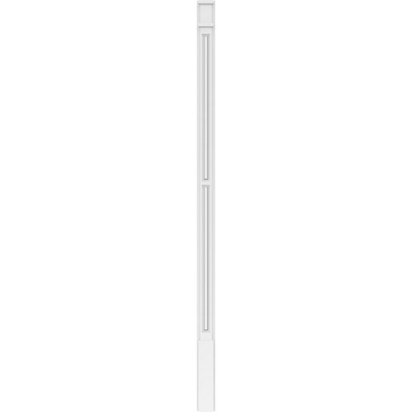Ekena Millwork Two Equal Raised Panel PVC Pilaster w/Decorative Capital & Base, 4"W x 90"H x 2"P - PILP04X090DRP02-2