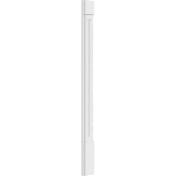 Ekena Millwork Fluted PVC Pilaster w/Standard Capital & Base, 6"W x 72"H x 2"P - PILP06X072FL01-2