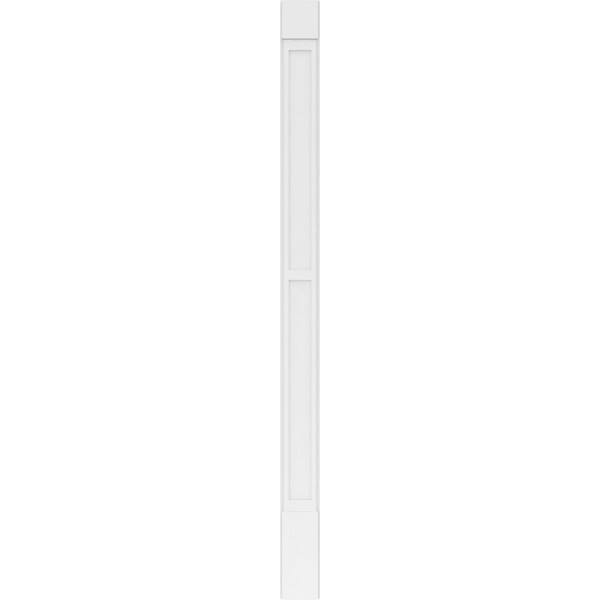 Ekena Millwork Two Equal Flat Panel PVC Pilaster w/Standard Capital & Base, 8W x 120H x 2P, PR - PILP08X120DFP01-2
